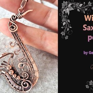 Printable sketch for my free wire wrapping tutorial on YouTube, DIY wire wrap Saxophone pendant, jewelry design