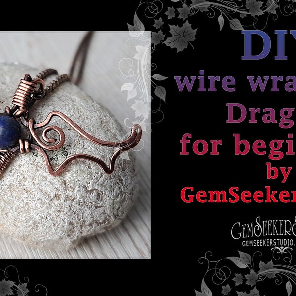 Simple Dragon for a very beginners. Printable sketch for my free wire wrapping tutorial on YouTube, Dragon Template, DIY jewellery