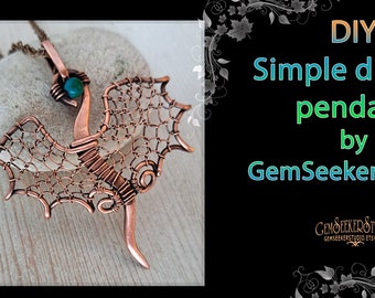 Simple Dragon for a very beginners. Printable sketch for my free wire wrapping tutorial on YouTube, Dragon Template, DIY jewellery