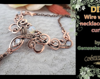 Printable sketch and templates for my free wire wrapping tutorial on YouTube, DIY wire wrap Necklace with scrolls, jewelry design