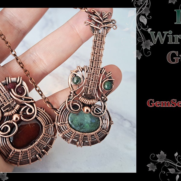 Croquis imprimable pour mon tutoriel gratuit sur l'emballage de fil sur YouTube, pendentif de guitare DIY wire wrap, conception de bijoux