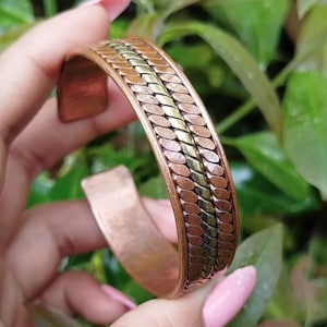 Pure Copper Bracelet for Arthritis Relief - Handmade Healing Cuff Bangle - Unisex Copper Jewelry - Wellness Gift - Handmade in Nepal