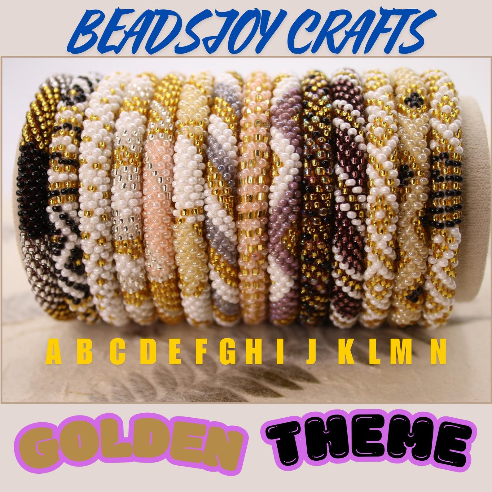 Golden themse crochet beads Bracelet