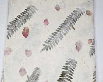 A4 Lokta Paper with Fern & Petal Design | Handmade Eco-Friendly Nepalese Paper for Printing, Journals, Crafts Invitations