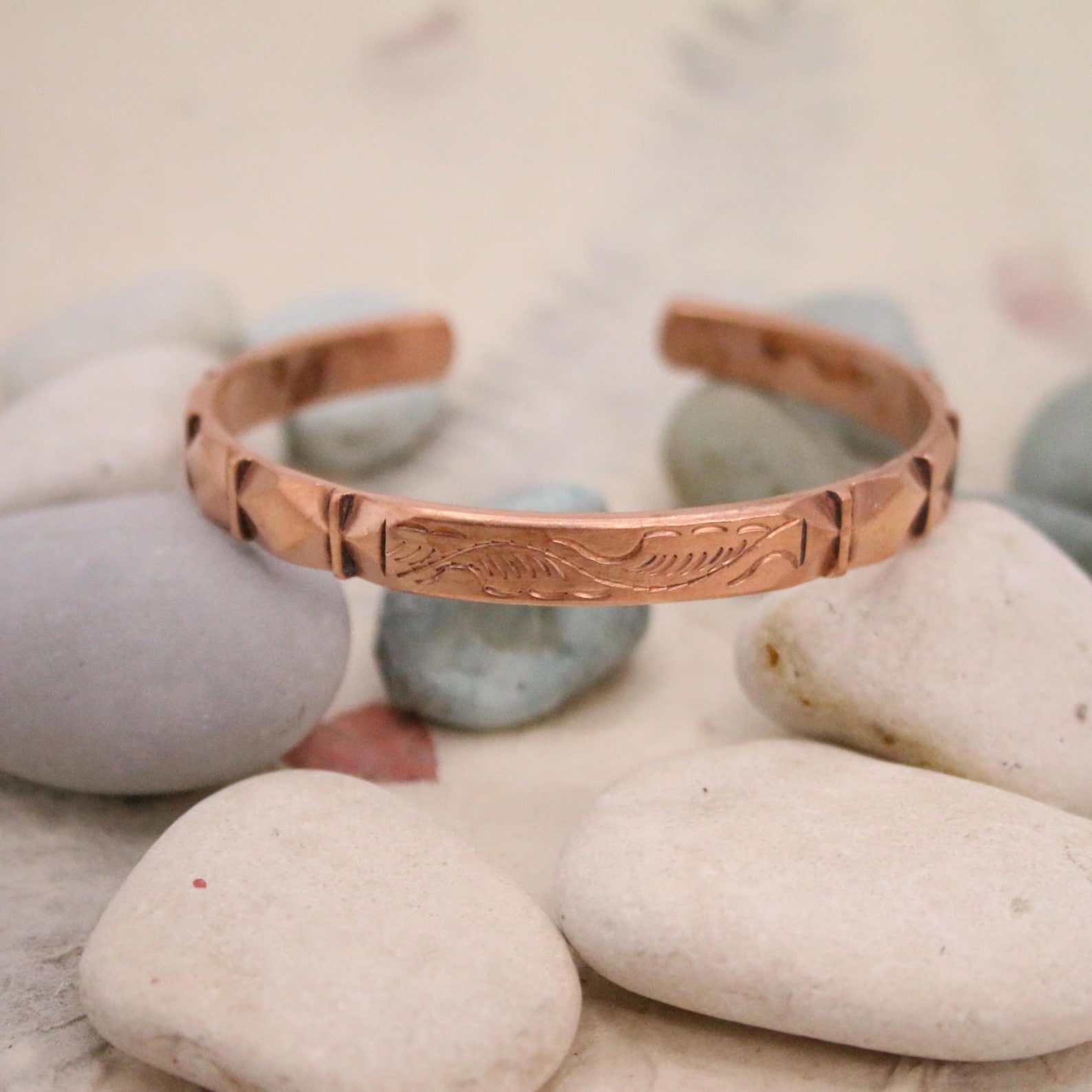 Maxa carved copper bracelet