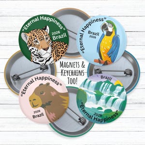 2026 International Convention button, Brazil Convention Pin, JW Keychain, South America Convention, Eternal Happiness Convention, JW Magnet