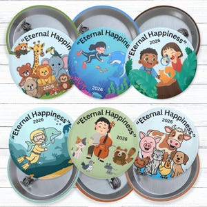 2026 Regional Convention button, Animal Convention Pin, JW Gifts, Convention Gift For Kids, Eternal Happiness Convention, Baptism Gift