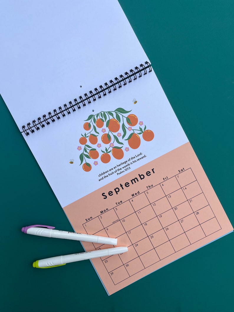 2024 Scripture Wall Calendar Illustrated Christian Calendar Bible Verse