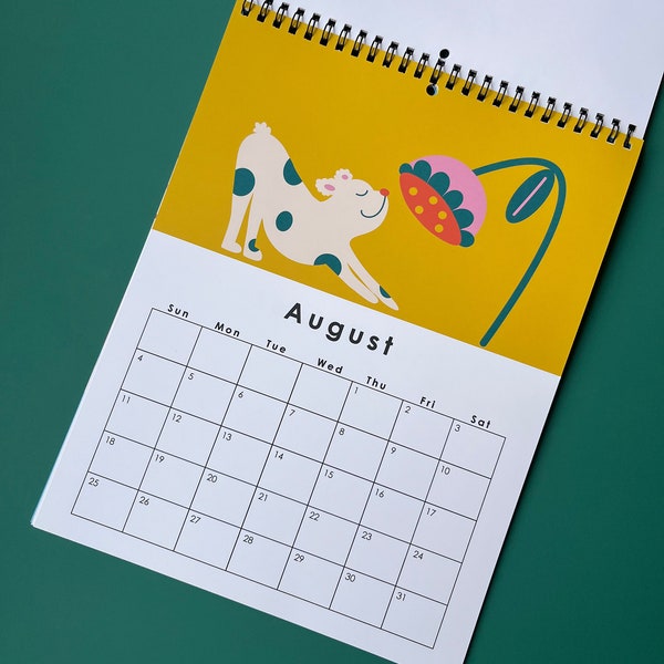 2024 Dog Calendar:  Monthly colorful Art Planner | 12 Month Hanging Illustrated | Wall Calendar