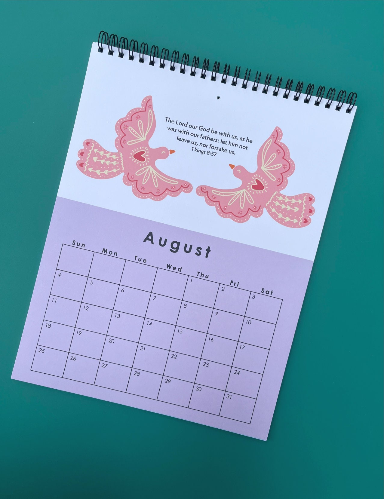 2024 Scripture Wall Calendar Illustrated Christian Calendar Bible Verse