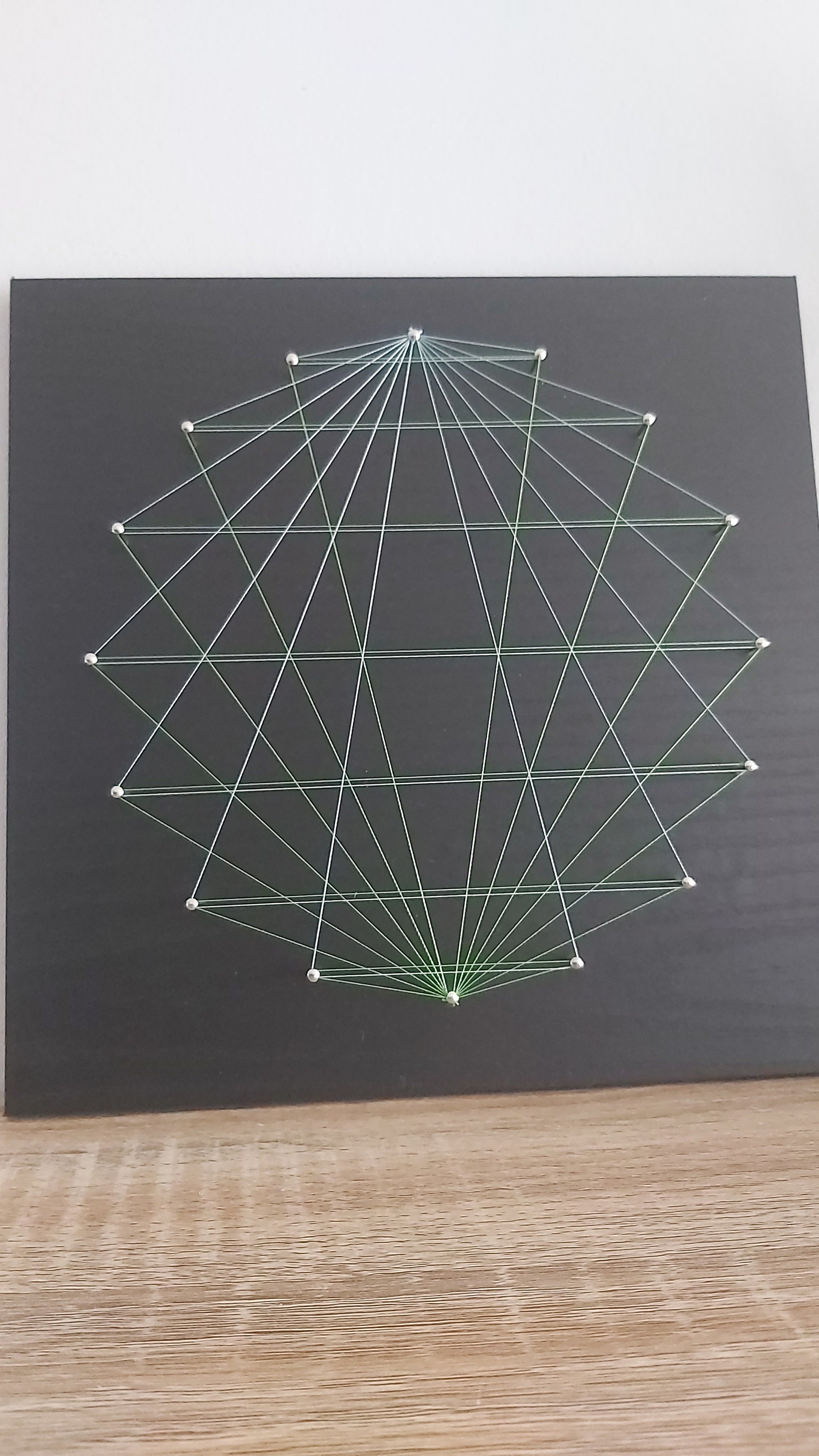 Geometric Handcraft Handcrafted STRING ART Geometry Triangle Hanging Unique Gift Green Blue ...