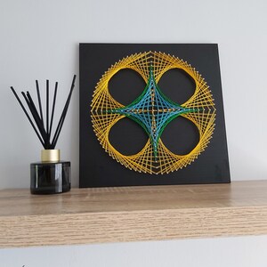 STRING ART primrose | mandala | Finished wall hanging | Meditation Geometry art | 12x12 inch | unique gift | newhome gift |
