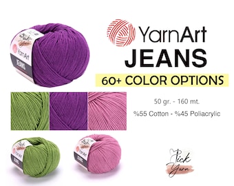 YarnArt Jeans Yarn 50gr, Doll Amigurumi Yarn, Soft Knitting Baby Yarn, Soft Cotton Yarn, Summer Yarn, Baby Yarn, Crochet Yarn