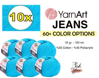 10 SKEINS Yarnart Jeans Yarn, Acrylic Yarn, Crochet Knitting Yarn, Amigurumi Doll Yarn, Doll Making Yarn, Needlepoint Yarn