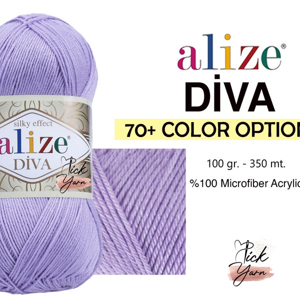 Alize Diva, Summer Knitting Yarn, Bikini Yarn, Doll Making Amugurumi Yarn, Crochet Yarn, Loop Yarn, Soft Yarn, Alize Diva Yarn