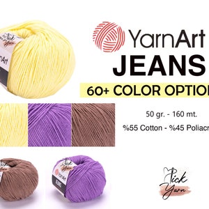 Yarn Art Jeans Yarn, Yarn Art Jeans, Yarnart Jeans , Soft Amigurumi Yarn,  Blanket Yarn Jeans Yarn, Amigurumi Yarn, Doll Yarn, Doll Lanas 2 