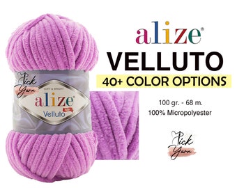 Fil Alize Velluto, fil de velours Ale, fil moelleux, fil de couverture pour bébé, fil de crochet Velver, fil en peluche, fil doux pour fabrication de poupées, 100gr 68mt Ale