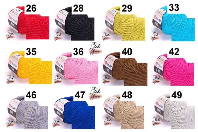 YarnArt Jeans Yarn 50gr, Doll Amigurumi Yarn, Soft Knitting Baby Yarn, Soft Cotton Yarn, Summer Yarn, Baby Yarn, Crochet Yarn imagen 3
