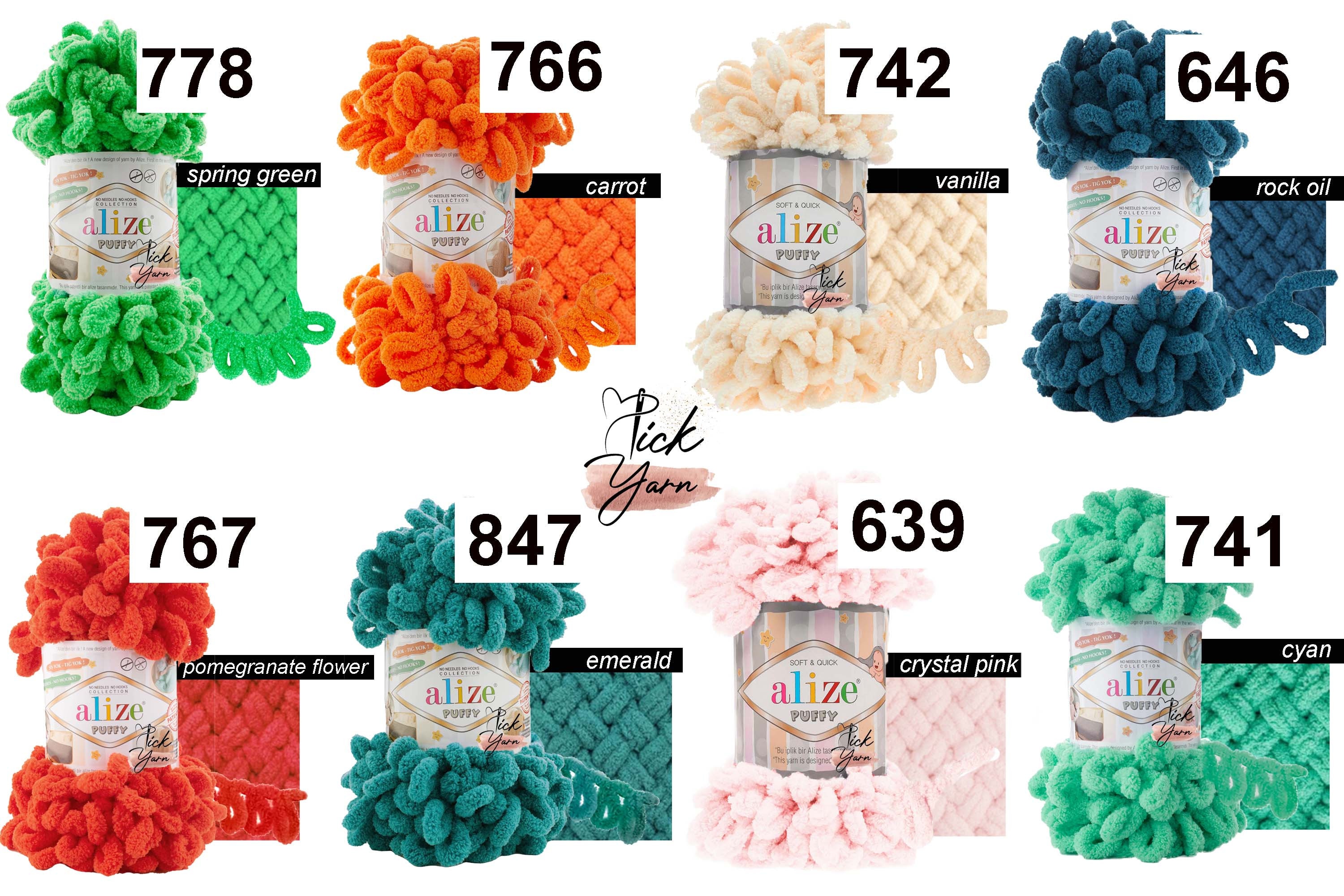 Alize Puffy Yarn, Alize Puffy Yarn Jumbo Bernat Loop, Baby Bulky Soft