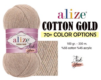 Alize Cotton Gold Yarn, Amigurumi Crochet Yarn, Mercerized Cotton Thread, Knitting Yarn, Alize Cotton Yarn, Summer Wool