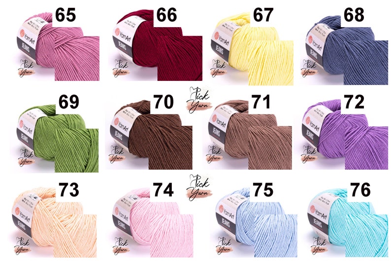 YarnArt Jeans Yarn 50gr, Doll Amigurumi Yarn, Soft Knitting Baby Yarn, Soft Cotton Yarn, Summer Yarn, Baby Yarn, Crochet Yarn imagen 5