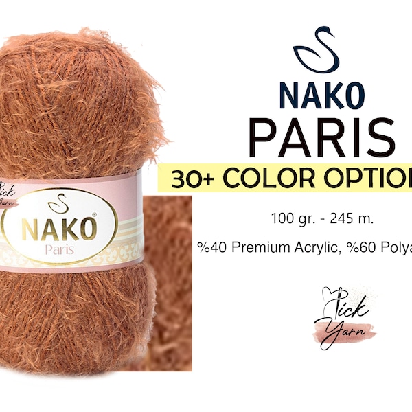 Nako Paris Yarn, Faux Fur Yarn Nako Paris, Polyamide Acrylic Knitting Yarn, Nako Paris Light Worsted Winter Nako Yarn, Amigurumi Thread Cord