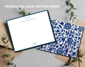 Bold Modern Print Personalized Stationery Note Cards, Stationery For Office, Thank you Flat Cards, Personalized Notecards, Gift for Family