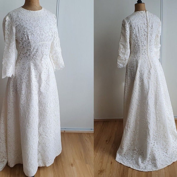 Robe de mariée en dentelle vintage année 1960 - 1934