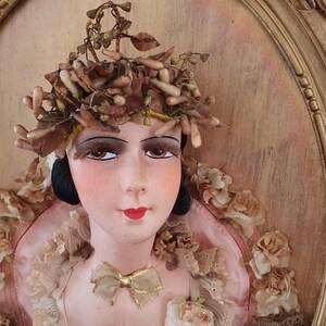 Tete Poupee De Salon Art Deco Amazing Art Deco French Silk Boudoir Doll Head Ebay