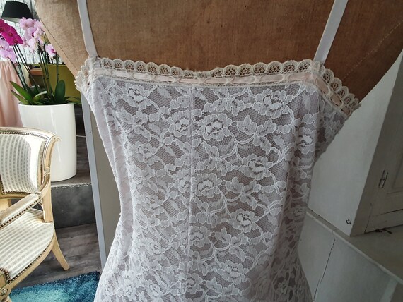 jolie combinaison & fond de robe vintage jolie dentelle T42
