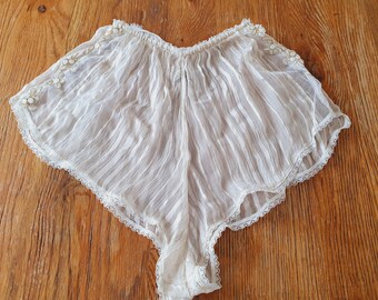 Culotte en soie et dentelle vintage des années 80 - 194