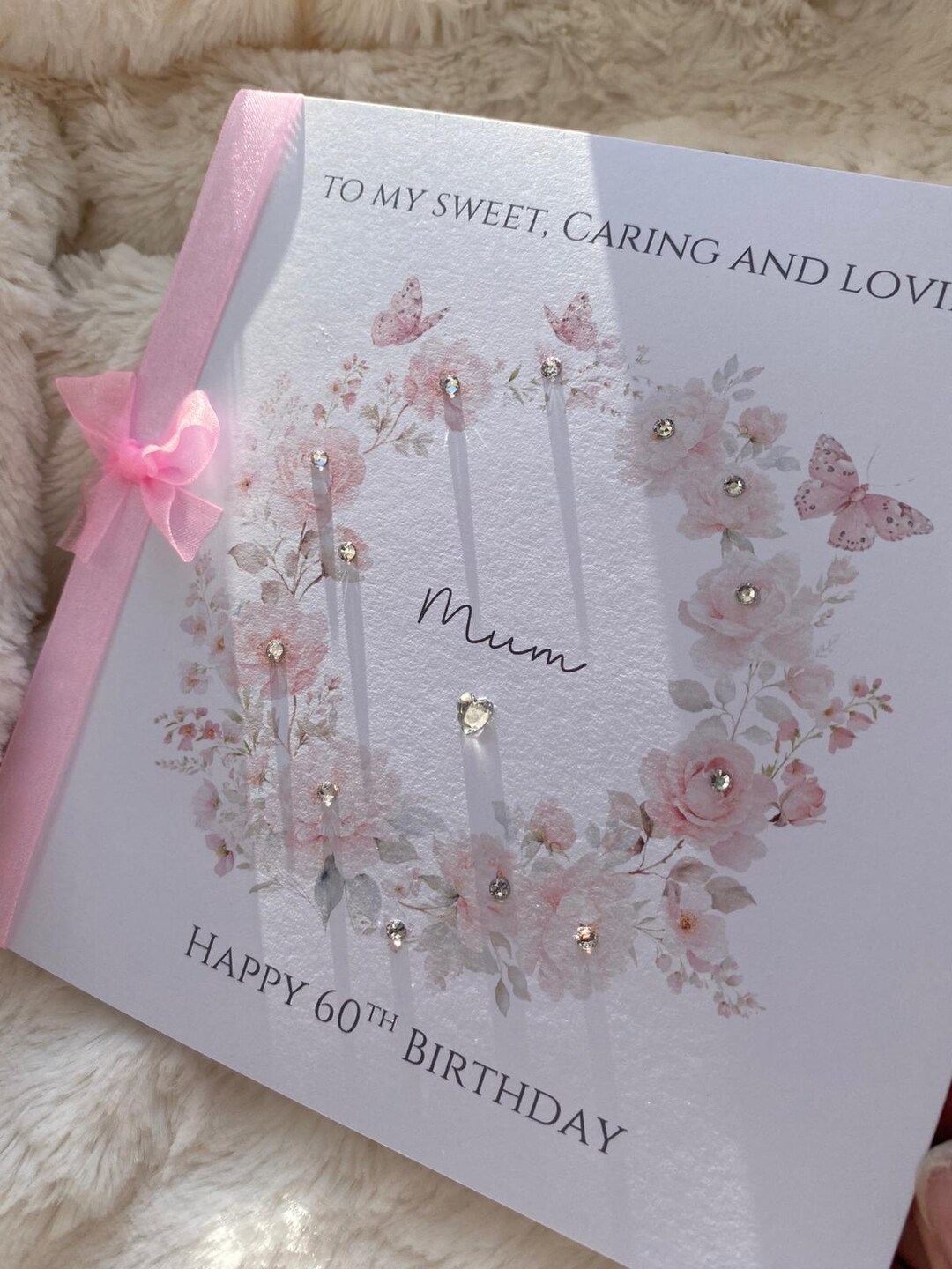 Personalised Handmade Birthday Card for Mum Nan Grandmother Sister ...