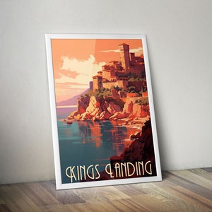Game of Thrones - Vintage Reise Poster - Kings Landing, The Red Keep, Westeros - Fantasy Fan Kunstwerk