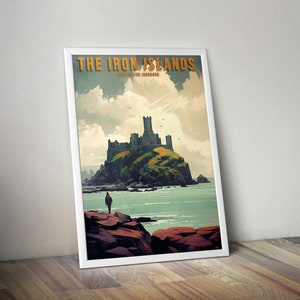 Juego de Tronos - Póster de viaje vintage - Islas del Hierro, Greyjoys, Poniente - Fan Art de fantasía