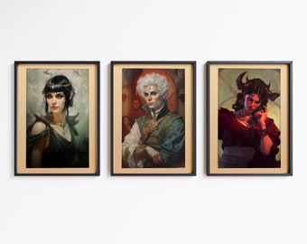 Baldur's Gate 3 Portrait Poster Set: Astarion, Shadowheart, Karlach