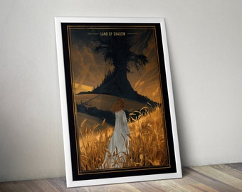 Elden Ring - Shadow of the Erdtree - Miquella - The Land of Shadow - Vintage Travel Poster - Fantasy Fan Wallart - Gamer Gift
