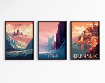 Game of Thrones Travel Poster Set: Westeros Wall Art