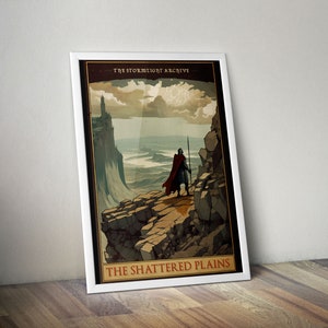 Shattered Plains - Stormlight Archive | Voie des Rois | Cosmere | Coppermind | Art mural fantastique - affiche de voyage vintage | Brandon Sanderson