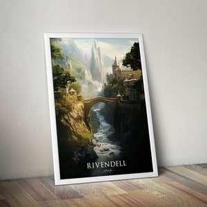 Rivendell - Vintage Reiseposter - Herr der Ringe - Mittelerde - Fantasy Fan Wandkunst