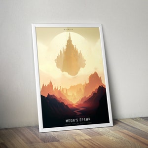 Malazan - ponte de la lune, siège de Pale - jardins de la lune - livre des morts - art mural fantastique - affiche de voyage vintage - Steven Erikson