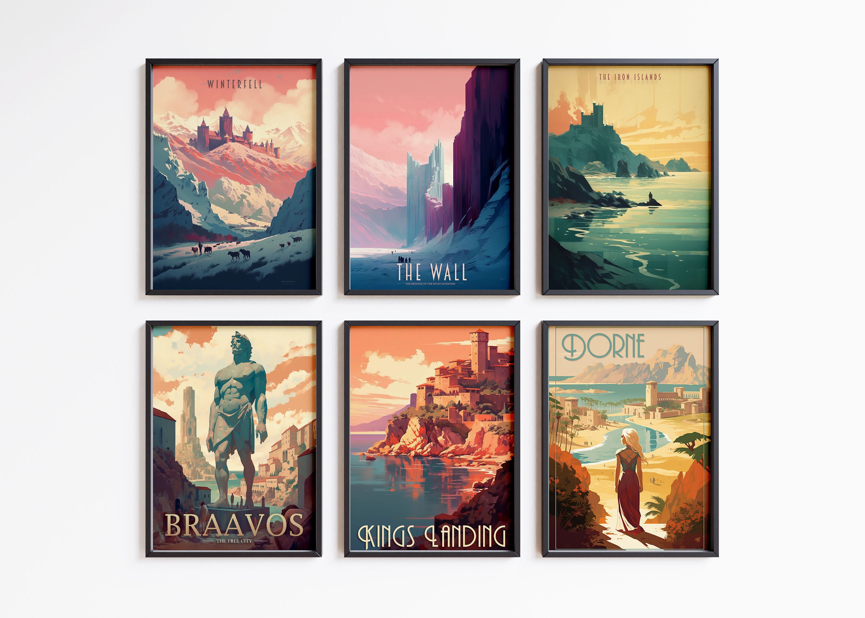 Game of Thrones Travel Poster Set: Vintage Style Wall Art - Etsy