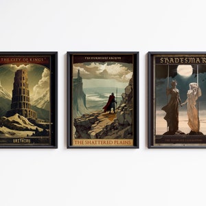 Stormlight Archive - 3 x Vintage Travel Poster Mega Bundle - Brandon Sanderson- Fantasy Wall Art - The Way of Kings - Coppermind Cosmere