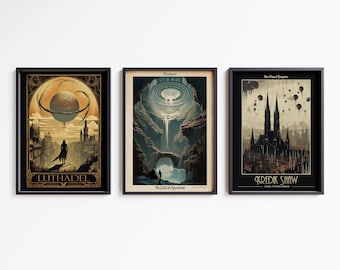 Mistborn - 3 x Vintage Travel Poster Mega Bundle - The Final Empire - Brandon Sanderson- Fantasy Fan Wall Art - Cosmere - Coppermind