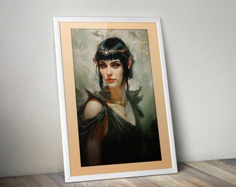Shadowheart Vintage Portrait Poster - DnD - Baldurs Gate III - Fantasy Fan Wall Art - Geek gifts