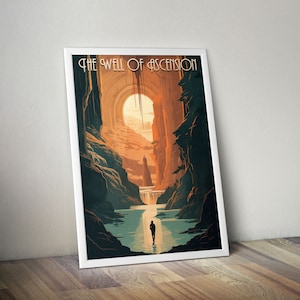 El imperio final, el pozo de la ascensión - Mistborn - Póster de viaje vintage - Arte mural de fantasía para fanáticos