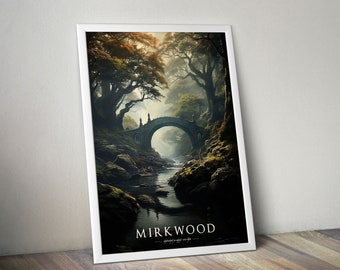 Mirkwood - Vintage Travel Poster - Lord of the Rings , Middle Earth - Fantasy Fan Wallart