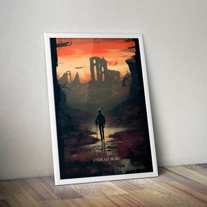 Dark Souls - Vintage Reise Poster - Undead Burg - Fantasy Fan Wandkunst - Gamer Geschenk