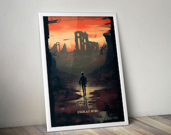 Dark Souls - Vintage Travel Poster - Undead Burg - Fantasy Fan Wallart - Gamer Gift