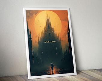 Dark Souls - Vintage Travel Poster - Anor Londo - Fantasy Fan Wallart - Gamer Gift