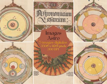 Astronomicum Cæsareum Planches numériques imprimables, digital image ,images print, instant download, home décor, Matériel créatif.